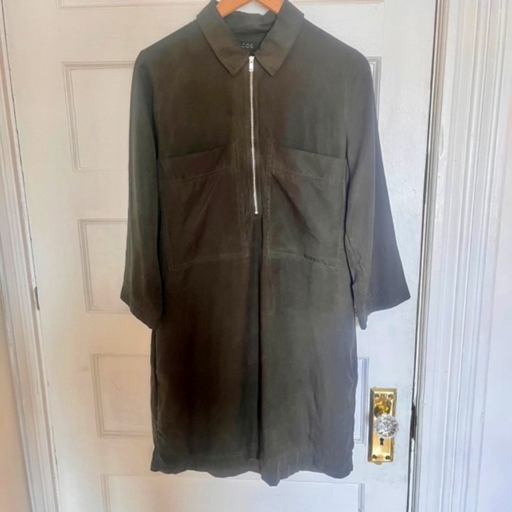 COS Dress with Front Zipper, Forest Green - US6